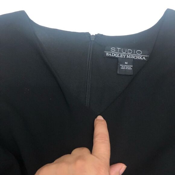 Badgley Mischka Bubble Long Sleeve Jumpsuit Sz M - Picture 13 of 16